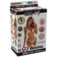 Christina - Sesli ve Titreşimli Göğüs Vajina Anüs Et Dokulu Sarışın Profesyonel Şişme Manken