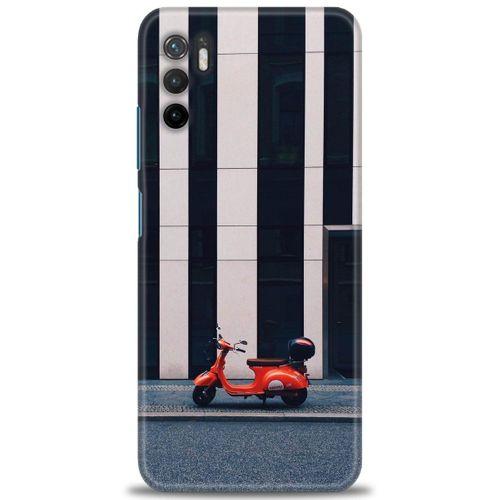 Xiaomi Redmi Note 10 5G Kılıf HD Baskılı Kılıf - Kırmızı Motor + Tam Ekran Koruyucu