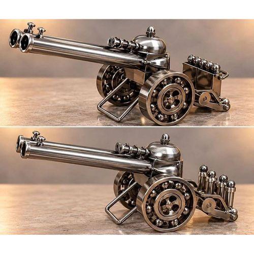Dekoratif Savaş Topu Arabası Metal Masa Aksesuarı Alk6246