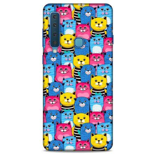 Lopard Samsung Galaxy A9 2018 Uyumlu Kılıf Kediler (36) Glitter Kılıf Mavi Pembe