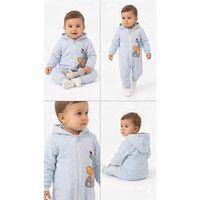 3/12 Ay Nakışlı Kapşonlu Bebek Tulumu