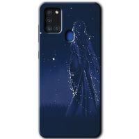 MRCİLETİSİM Samsung Galaxy A21s Kılıf Baskılı Kapak - Gecenin Kraliçesi +Tam Kaplayan Mat Seramik