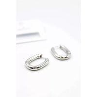 Oval Halka Küpe - Gümüş