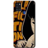 MRCİLETİSİM Samsung Galaxy A21s Kılıf Baskılı Kapak - Ucuz Roman + 5D Tam Kaplayan Cam