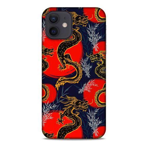 Apple iPhone 12 Kılıf Dragons (30) Silicone Case Ejderha Cizimi
