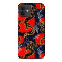 Apple iPhone 12 Kılıf Dragons (30) Silicone Case Ejderha Cizimi