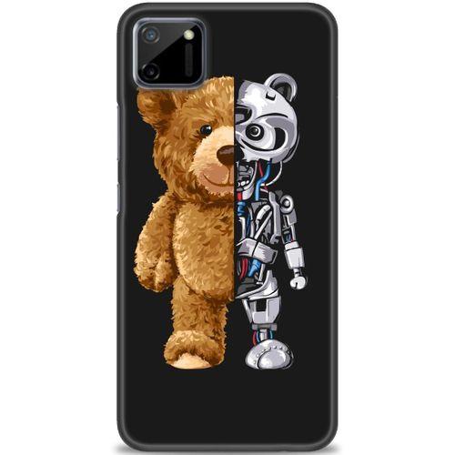 Realme C11 Kılıf HD Baskılı Kılıf - Ayı ve İskeleti + Tam Ekran Koruyucu