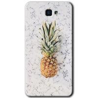 MRCİLETİSİM Samsung Galaxy J7 Prime Kılıf HD Desen Baskılı Arka Kapak + Temperli Cam - Ananas