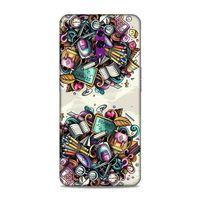 Oppo Reno Kılıf Kirtasiye Malzemeleri Doodle Arka Kapak Silikon Koruma Full Koruyucu
