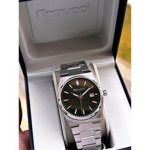 Ferrucci İç Fonksiyonları Aktif 30mt Suya Dayanıklı Çelik Kordon + Bİleklik Hediyeli Erkek Kol Saati VS.BLKT.0754