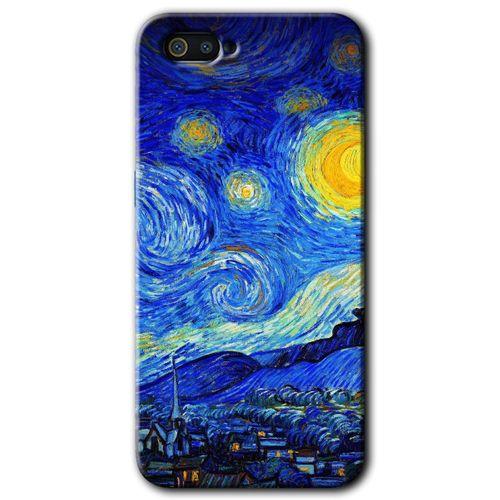 Realme C2 Kılıf HD Desen Baskılı Arka Kapak + Temperli Cam - Starry Night