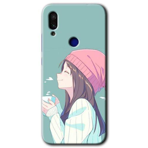 Redmi Note 7 Kılıf HD Desen Baskılı Arka Kapak - Happy Girl + Kırılmaz Cam