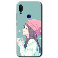 Redmi Note 7 Kılıf HD Desen Baskılı Arka Kapak - Happy Girl + Kırılmaz Cam