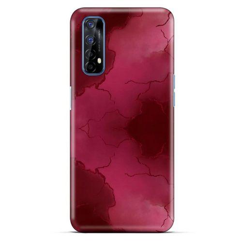 Mermer Desenli (7) Tema Telefon Kılıfı Bordo Oppo Realme 7 Kılıf
