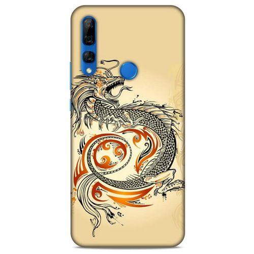 Huawei Y9 Prime 2019 Kılıf Dragons (27) Tasarımlı Kılıf Siyah Ejderha Dövmesi