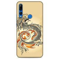 Huawei Y9 Prime 2019 Kılıf Dragons (27) Tasarımlı Kılıf Siyah Ejderha Dövmesi