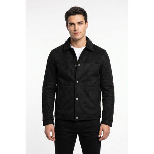 Erkek Siyah Regular Fit Mevsimlik Süet Spor Mont BGL-ST05437