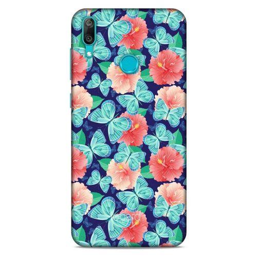 Huawei Y7 2019 Kılıf Kelebek Etkisi (24) Darbe Emici Kılıf Yeşil Beyaz