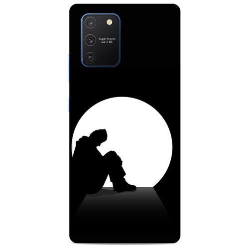 Samsung Galaxy S10 Lite Kılıf Depresyon (46) Core Armor Kılıf Gri Cam Göbeği