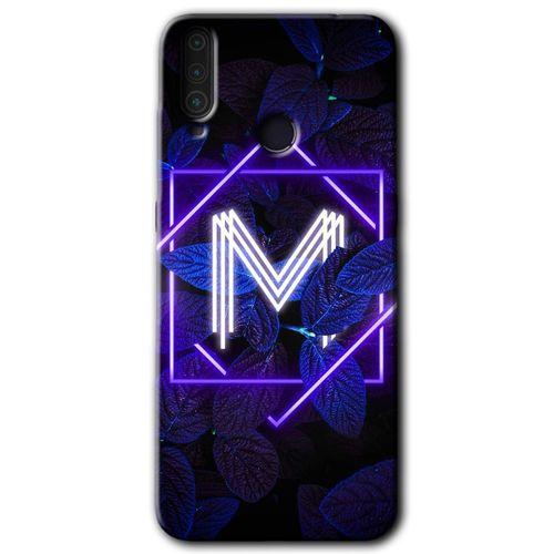 General Mobile GM 10 Kılıf HD Desen Baskılı Arka Kapak - Dark Neon Yaprak M Harfi