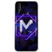 General Mobile GM 10 Kılıf HD Desen Baskılı Arka Kapak - Dark Neon Yaprak M Harfi