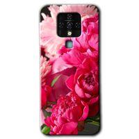 Tecno Camon 16 Kılıf HD Desen Baskılı Arka Kapak - Kırmızı Beyaz Gül
