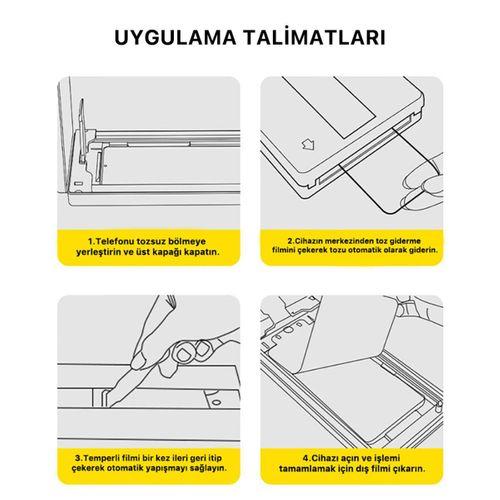 Apple iPhone 13 Zore 3D Oliv HD Temperli Cam Ekran Koruyucu + Kolay Uygulama Aparatı