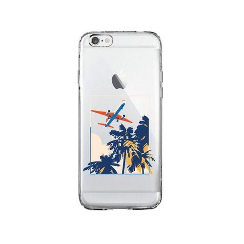 iPhone 6 Time To Travel Desenli Premium Şeffaf Silikon Kılıf