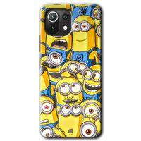 MRCİLETİSİM Xiaomi Mi 11 Kılıf HD Desen Baskılı Arka Kapak + Temperli Cam - Minion Ordusu