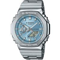 Casio GM-2110D-2ADR Quartz Analog/Dijital Silikon Gri Mavi Kadran 44 mm Erkek Kol Saati