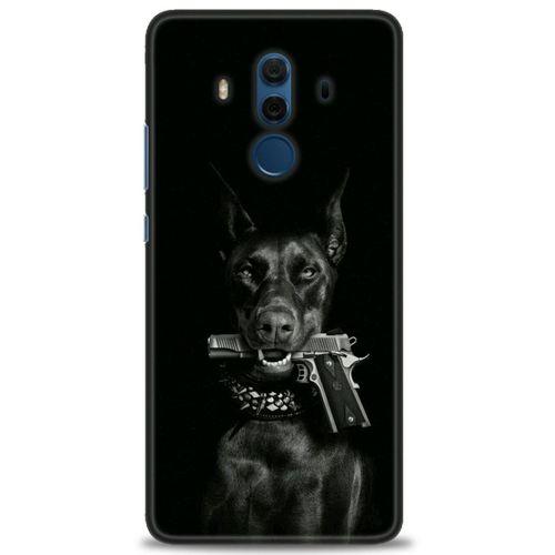 Huawei Mate 10 Pro Kılıf HD Baskılı Kılıf - Tabanca ve Köpek + Tam Ekran Koruyucu