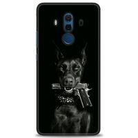 Huawei Mate 10 Pro Kılıf HD Baskılı Kılıf - Tabanca ve Köpek + Tam Ekran Koruyucu