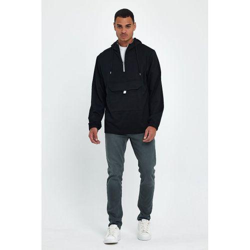 Erkek Kapşonlu Regular Fit Yarım Ferm.Kargo Cepli İnce Sweatshirt SPR22SW171