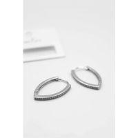 Oval Halka Küpe - Gümüş