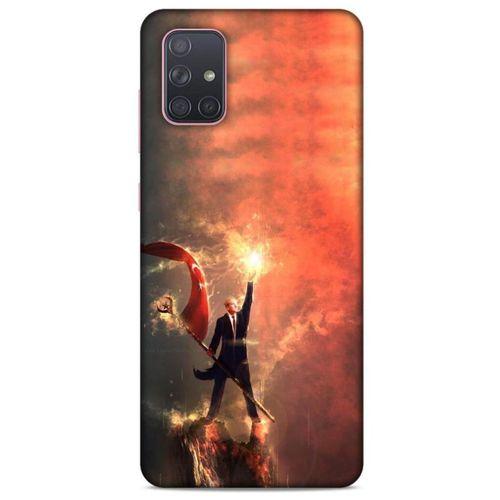 Samsung Galaxy A71 Kılıf Atatürk (44) Tough Armor Kılıf Alev Kırmızı