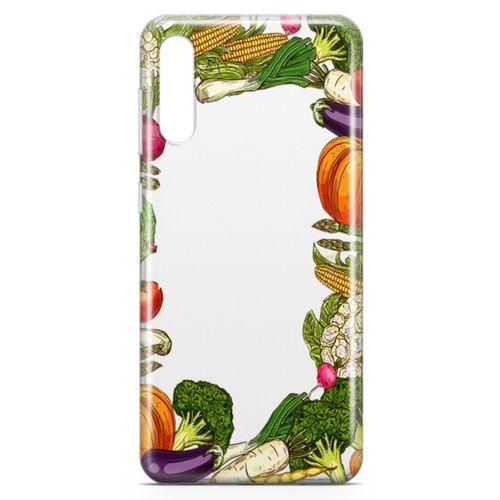 Samsung Galaxy A70 Kılıf Vegan Yiyecekler Arka Kapak Koruma Desenli Full Koruyucu