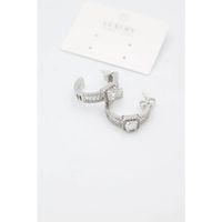 Baget Taşlı Küpe - Gümüş