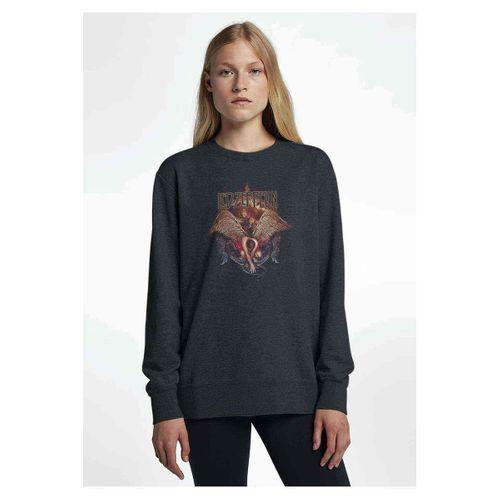 ZEPPELIN ICARUS WING METAL Baskılı Füme Antrasit Kadın Sweatshirt