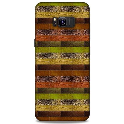 Samsung Galaxy S8 Plus Kılıf Patchwork (48) Bumper Kılıf Kahve Yeşil