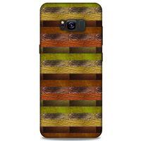 Samsung Galaxy S8 Plus Kılıf Patchwork (48) Bumper Kılıf Kahve Yeşil