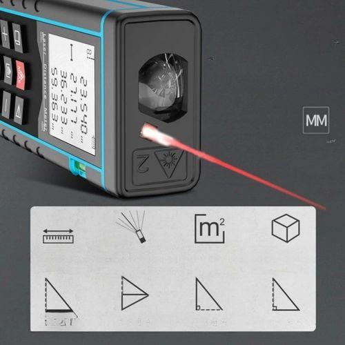 60 Metre Hassas Lazer Metre Ölçer Lcd Dijital Ekran Su Terazili Lazerli Mesafe Ölçüm Cihazı
