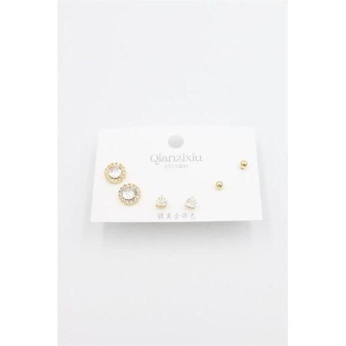 Çoklu Set Küpe - Altın