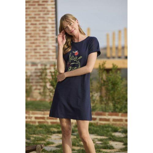 Meyve Ve Yaprak Baskılı Dantelli "feel Good" Gecelik