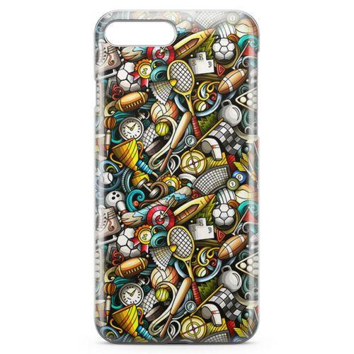 Apple iPhone 8 Plus Kılıf Basket Futbol Doodle Arka Kapak Koruma Desenli Full Koruyucu