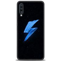 Samsung Galaxy A70 Kılıf HD Baskılı Kılıf - Mavi Şimşek + Tam Ekran Koruyucu
