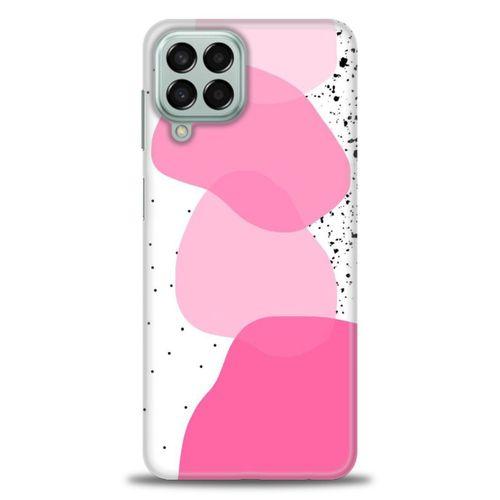Samsung Galaxy M33 Kılıf HD Baskılı Kılıf - Pembe Beyaz Siyah + Tam Ekran Koruyucu
