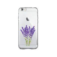 iPhone 6 Mor Çiçek Desenli Premium Şeffaf Silikon Kılıf