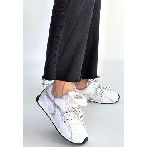 Dissa Beyaz Cilt Bağcıklı Paraşüt Detaylı Spor Ayakkabı