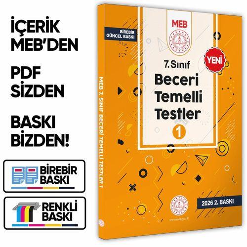2026 7 Sınıf MEB Beceri Temelli Testler 1  Kitap Örnek Soru Bankası (Renkli Baskı) BASKI ÜCRETİ