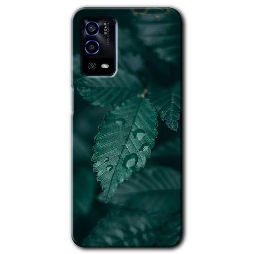 Oppo A55 Kılıf HD Desen Baskılı Arka Kapak + Temperli Cam - Yağmurlu Yaprak